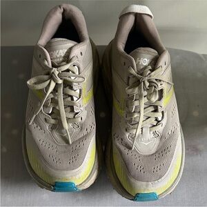 Hoka Women's Athletic Shoes in Beige and Yellow